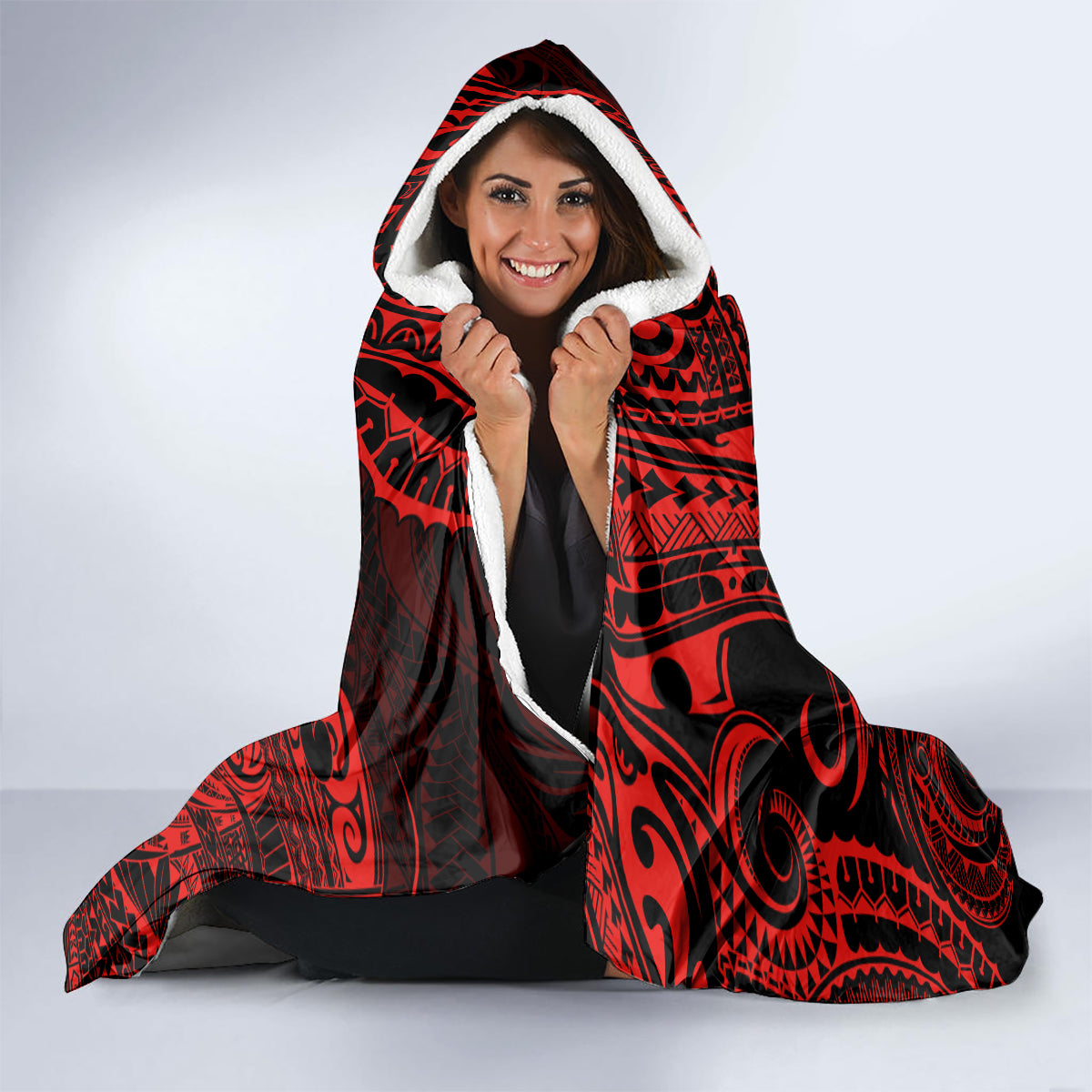 Hawaii Pineapple Hooded Blanket Polynesian Pattern Red Version LT01 - Polynesian Pride