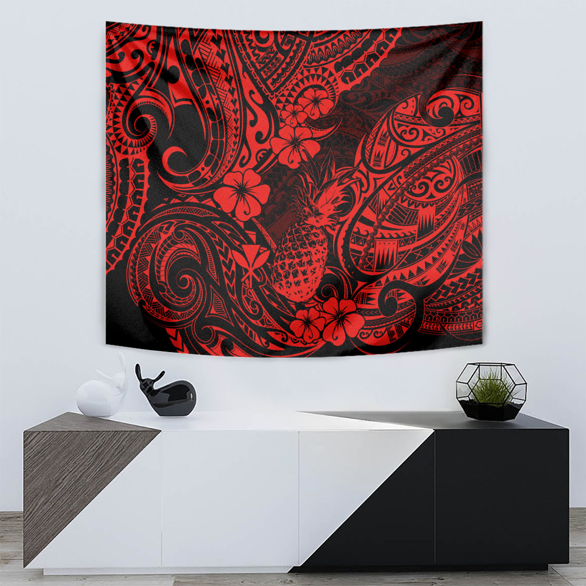 Hawaii Pineapple Tapestry Polynesian Pattern Red Version LT01 - Polynesian Pride