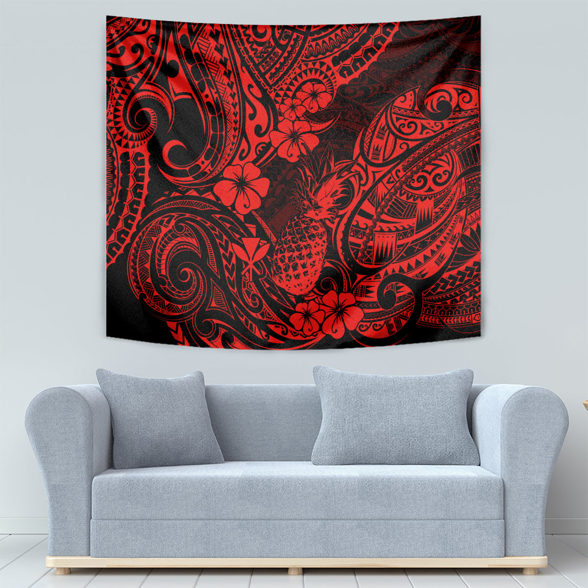 Hawaii Pineapple Tapestry Polynesian Pattern Red Version LT01 - Polynesian Pride