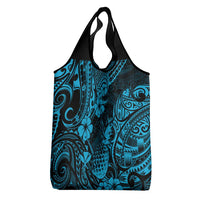 Hawaii Pineapple Grocery Bag Polynesian Pattern Sky Blue Version