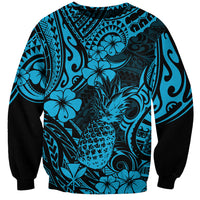 Hawaii Pineapple Sweatshirt Polynesian Pattern Sky Blue Version LT01 Unisex Blue - Polynesian Pride