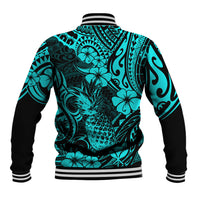 Hawaii Pineapple Baseball Jacket Polynesian Pattern Turquoise Version LT01 - Polynesian Pride