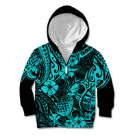 Hawaii Pineapple Kid Hoodie Polynesian Pattern Turquoise Version LT01 - Polynesian Pride