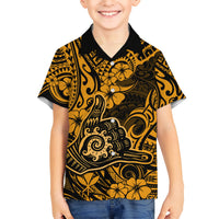 Hawaii Shaka Sign Hawaiian Shirt With Polynesian Hibiscus Gold Unique LT01 - Polynesian Pride