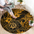 Hawaii Shaka Sign Round Carpet With Polynesian Hibiscus Gold Unique LT01 - Polynesian Pride