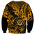 Hawaii Shaka Sign Sweatshirt With Polynesian Hibiscus Gold Unique LT01 - Polynesian Pride