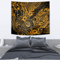 Hawaii Shaka Sign Tapestry With Polynesian Hibiscus Gold Unique LT01 - Polynesian Pride