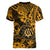 Hawaii Shaka Sign Women V Neck T Shirt With Polynesian Hibiscus Gold Unique LT01 - Polynesian Pride