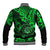 Hawaii Shaka Sign Baseball Jacket With Polynesian Hibiscus Green Unique LT01 - Polynesian Pride
