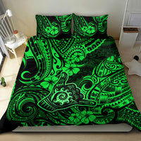Hawaii Shaka Sign Bedding Set With Polynesian Hibiscus Green Unique LT01 - Polynesian Pride