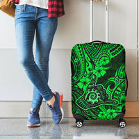 Hawaii Shaka Sign Luggage Cover With Polynesian Hibiscus Green Unique LT01 - Polynesian Pride