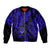 Hawaii Shaka Sign Bomber Jacket With Polynesian Hibiscus Navy Blue Unique LT01 Unisex Blue - Polynesian Pride