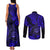 Hawaii Shaka Sign Couples Matching Tank Maxi Dress and Long Sleeve Button Shirts With Polynesian Hibiscus Navy Blue Unique LT01 - Polynesian Pride
