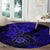 Hawaii Shaka Sign Round Carpet With Polynesian Hibiscus Navy Blue Unique LT01 - Polynesian Pride