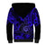 Hawaii Shaka Sign Sherpa Hoodie With Polynesian Hibiscus Navy Blue Unique LT01 - Polynesian Pride