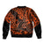 Hawaii Shaka Sign Bomber Jacket With Polynesian Hibiscus Orange Unique LT01 - Polynesian Pride