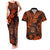 Hawaii Shaka Sign Couples Matching Tank Maxi Dress and Hawaiian Shirt With Polynesian Hibiscus Orange Unique LT01 Orange - Polynesian Pride