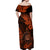 Hawaii Shaka Sign Off Shoulder Maxi Dress With Polynesian Hibiscus Orange Unique LT01 - Polynesian Pride