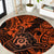 Hawaii Shaka Sign Round Carpet With Polynesian Hibiscus Orange Unique LT01 Orange - Polynesian Pride