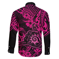 Hawaii Shaka Sign Family Matching Short Sleeve Bodycon Dress and Hawaiian Shirt With Polynesian Hibiscus Pink Unique LT01 - Polynesian Pride