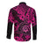 Hawaii Shaka Sign Long Sleeve Button Shirt With Polynesian Hibiscus Pink Unique LT01 - Polynesian Pride