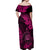 Hawaii Shaka Sign Off Shoulder Maxi Dress With Polynesian Hibiscus Pink Unique LT01 - Polynesian Pride