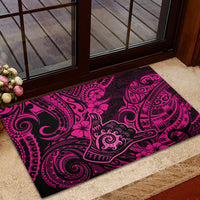 Hawaii Shaka Sign Rubber Doormat With Polynesian Hibiscus Pink Unique LT01 - Polynesian Pride