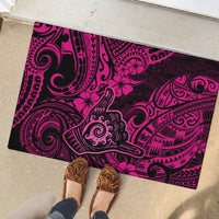 Hawaii Shaka Sign Rubber Doormat With Polynesian Hibiscus Pink Unique LT01 - Polynesian Pride