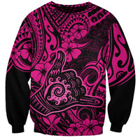 Hawaii Shaka Sign Sweatshirt With Polynesian Hibiscus Pink Unique LT01 Unisex Pink - Polynesian Pride