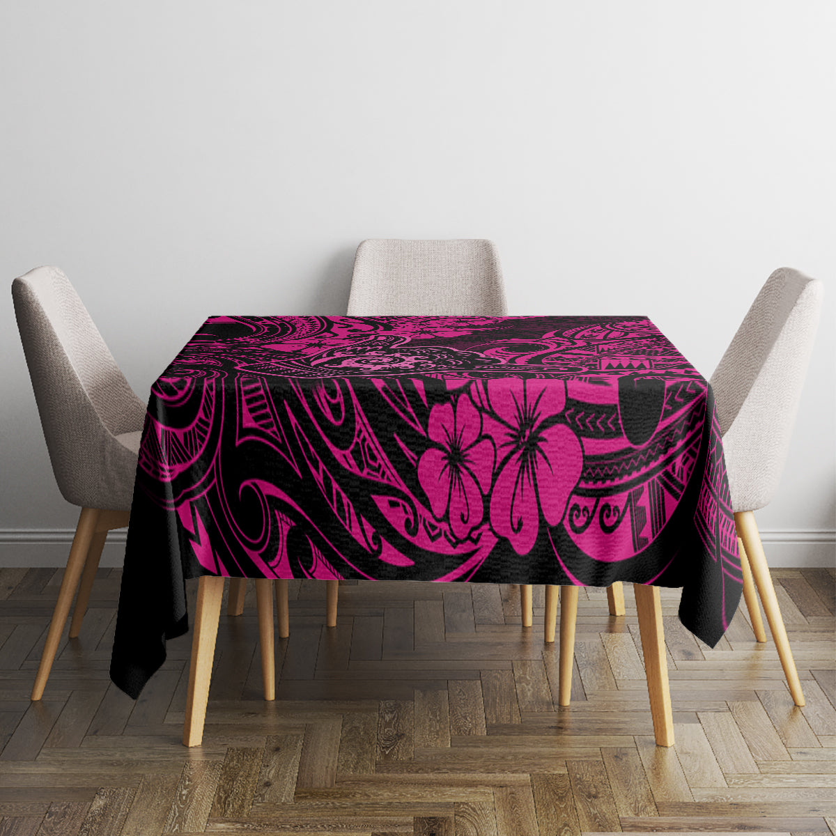 Hawaii Shaka Sign Tablecloth With Polynesian Hibiscus Pink Unique LT01 - Polynesian Pride