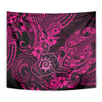 Hawaii Shaka Sign Tapestry With Polynesian Hibiscus Pink Unique LT01 - Polynesian Pride