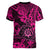 Hawaii Shaka Sign Women V Neck T Shirt With Polynesian Hibiscus Pink Unique LT01 - Polynesian Pride