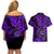 Hawaii Shaka Sign Couples Matching Off Shoulder Short Dress and Hawaiian Shirt Polynesian Pattern Purple Version LT01 - Polynesian Pride