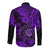 Hawaii Shaka Sign Long Sleeve Button Shirt Polynesian Pattern Purple Version LT01 - Polynesian Pride