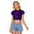 Hawaii Shaka Sign Raglan Cropped T Shirt Polynesian Pattern Purple Version LT01 Female Purple - Polynesian Pride