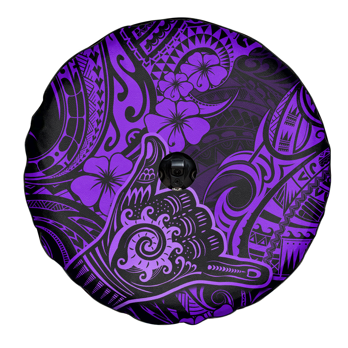 Hawaii Shaka Sign Spare Tire Cover Polynesian Pattern Purple Version LT01 - Polynesian Pride
