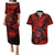 Hawaii Shaka Sign Couples Matching Puletasi Dress and Hawaiian Shirt Polynesian Pattern Red Version LT01 Red - Polynesian Pride
