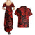 Hawaii Shaka Sign Couples Matching Summer Maxi Dress and Hawaiian Shirt Polynesian Pattern Red Version LT01 - Polynesian Pride
