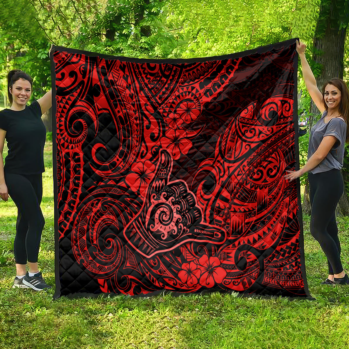 Hawaii Shaka Sign Quilt Polynesian Pattern Red Version LT01 - Polynesian Pride