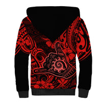 Hawaii Shaka Sign Sherpa Hoodie Polynesian Pattern Red Version LT01 - Polynesian Pride