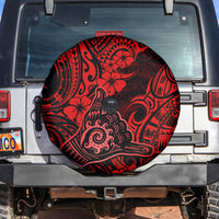 Hawaii Shaka Sign Spare Tire Cover Polynesian Pattern Red Version LT01 - Polynesian Pride