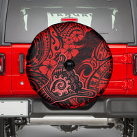 Hawaii Shaka Sign Spare Tire Cover Polynesian Pattern Red Version LT01 - Polynesian Pride