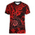 Hawaii Shaka Sign Women V Neck T Shirt Polynesian Pattern Red Version LT01 Female Red - Polynesian Pride