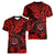 Hawaii Shaka Sign Women V Neck T Shirt Polynesian Pattern Red Version LT01 - Polynesian Pride