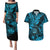Hawaii Shaka Sign Couples Matching Puletasi Dress and Hawaiian Shirt Polynesian Pattern Sky Blue Version LT01 Blue - Polynesian Pride