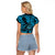 Hawaii Shaka Sign Raglan Cropped T Shirt Polynesian Pattern Sky Blue Version LT01 - Polynesian Pride