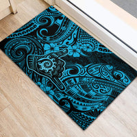 Hawaii Shaka Sign Rubber Doormat Polynesian Pattern Sky Blue Version LT01 - Polynesian Pride
