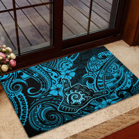 Hawaii Shaka Sign Rubber Doormat Polynesian Pattern Sky Blue Version LT01 - Polynesian Pride