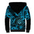 Hawaii Shaka Sign Sherpa Hoodie Polynesian Pattern Sky Blue Version LT01 - Polynesian Pride