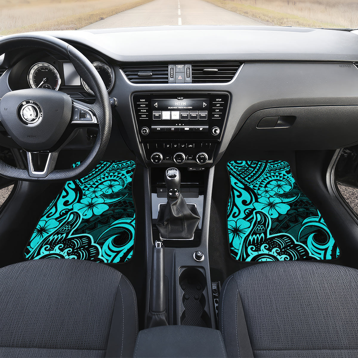 Hawaii Shaka Sign Car Mats Polynesian Pattern Turquoise Version LT01 - Polynesian Pride